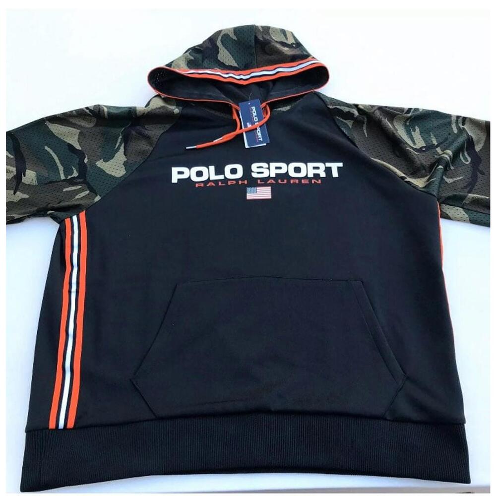 MEN POLO RALPH LAUREN Sport Camo Stadium Casual Hoodie Sweatshirt SZ LARGE - Picture 2 of 6